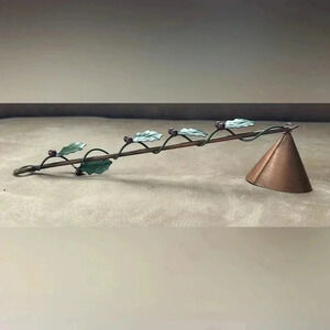 Vintage Copper And Holly Candle Snuffer